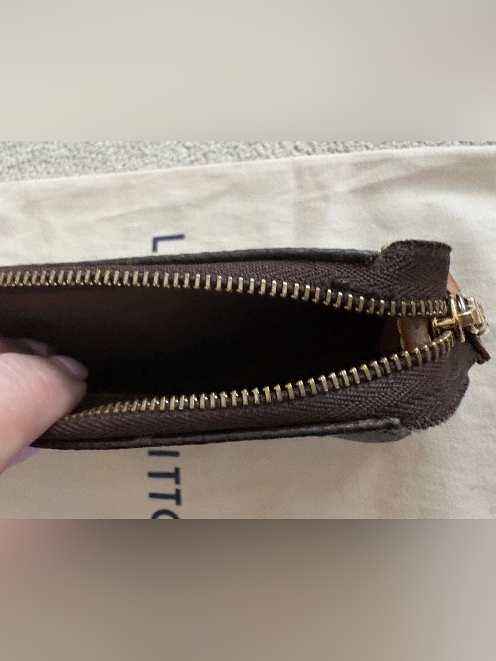 Louis Vuitton Eva Clutch Monogram Canvas Brown Gold Hardware Mini Shoulder Bag - Picture 9 of 16